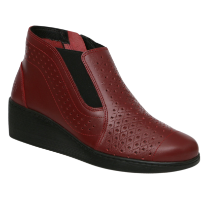 Romulo Bota Cuero Rojo Mujer  Ref 6345 